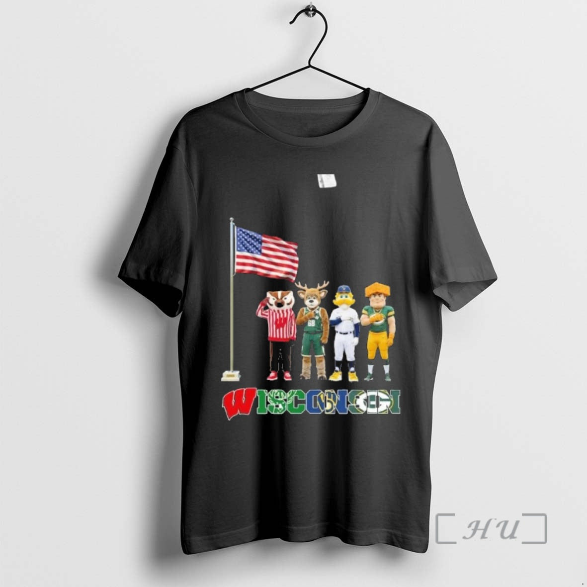 Officials Wisconsin Sports Mascot Freedom American Flag Unisex T-shirt, Sweatshirt, Hoodie, Long Sleeve Tee - T-Shirt, Sweatshirt, Hoodie