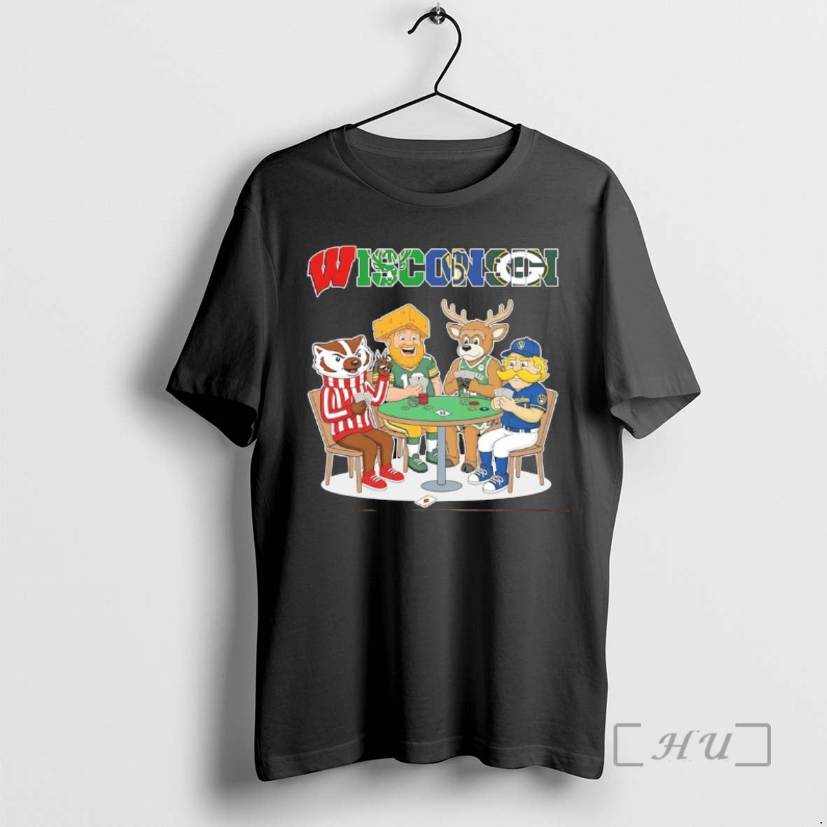 Officials Wisconsin City Sports Mascot Playing Poker Unisex T-shirt, Sweatshirt, Hoodie, Long Sleeve Tee - T-Shirt, Sweatshirt, Hoodie