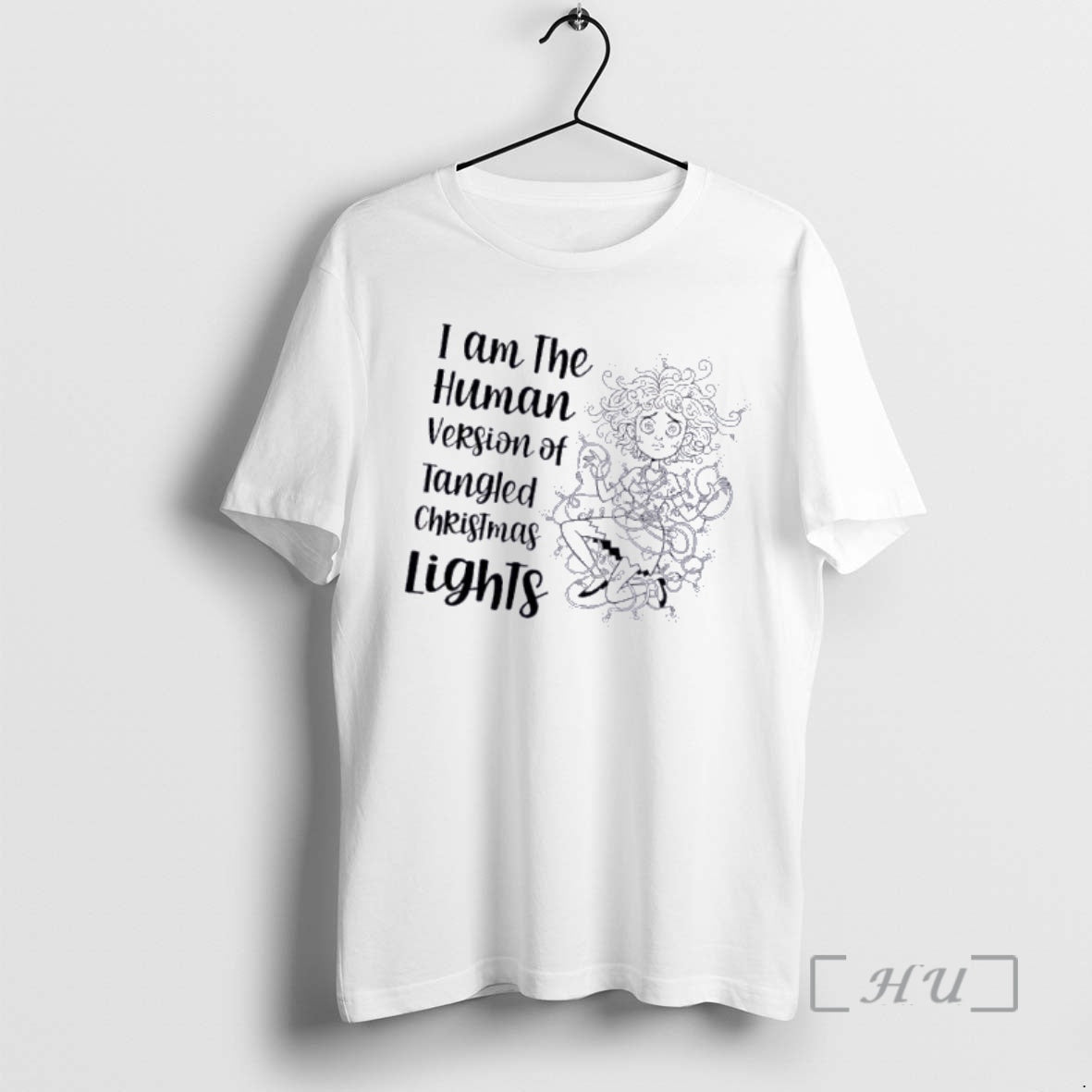 Officials Women I Am The Human Version Of Tangled Christmas Lights Premium T Shirts Sweater - T-Shirt, Sweatshirt, Hoodie