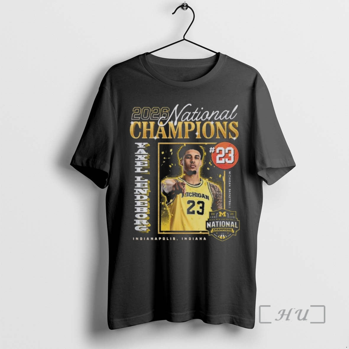 Officials Yaxel Lendeborg Michigan Wolverines 2026 Mens Basketball National Champions Indianapolis Indiana Premium T Shirts - T-Shirt, Sweatshirt, Hoodie