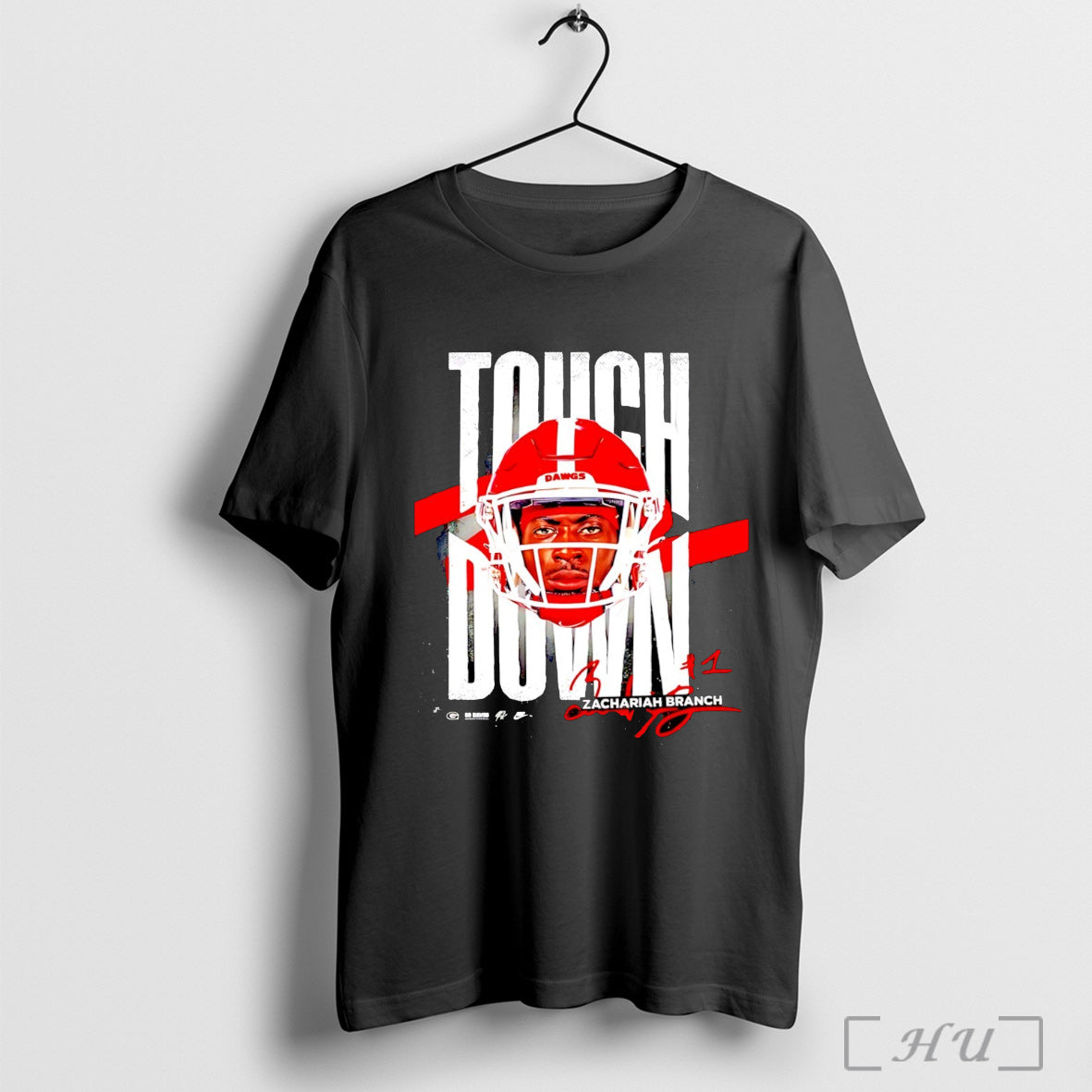 Officials Zachariah Branch Georgia Bulldogs 47 Yard Td Touchdown Signature T Shirt Unisex T-shirt, Sweatshirt, Hoodie, Long Sleeve Tee - T-Shirt, Sweatshirt, Hoodie