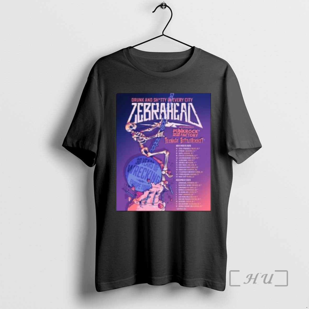 Officials Zebrahead 30 Years Of Wrecking Europe Tour 2026 Circle Black Premium T Shirts Sweater - T-Shirt, Sweatshirt, Hoodie