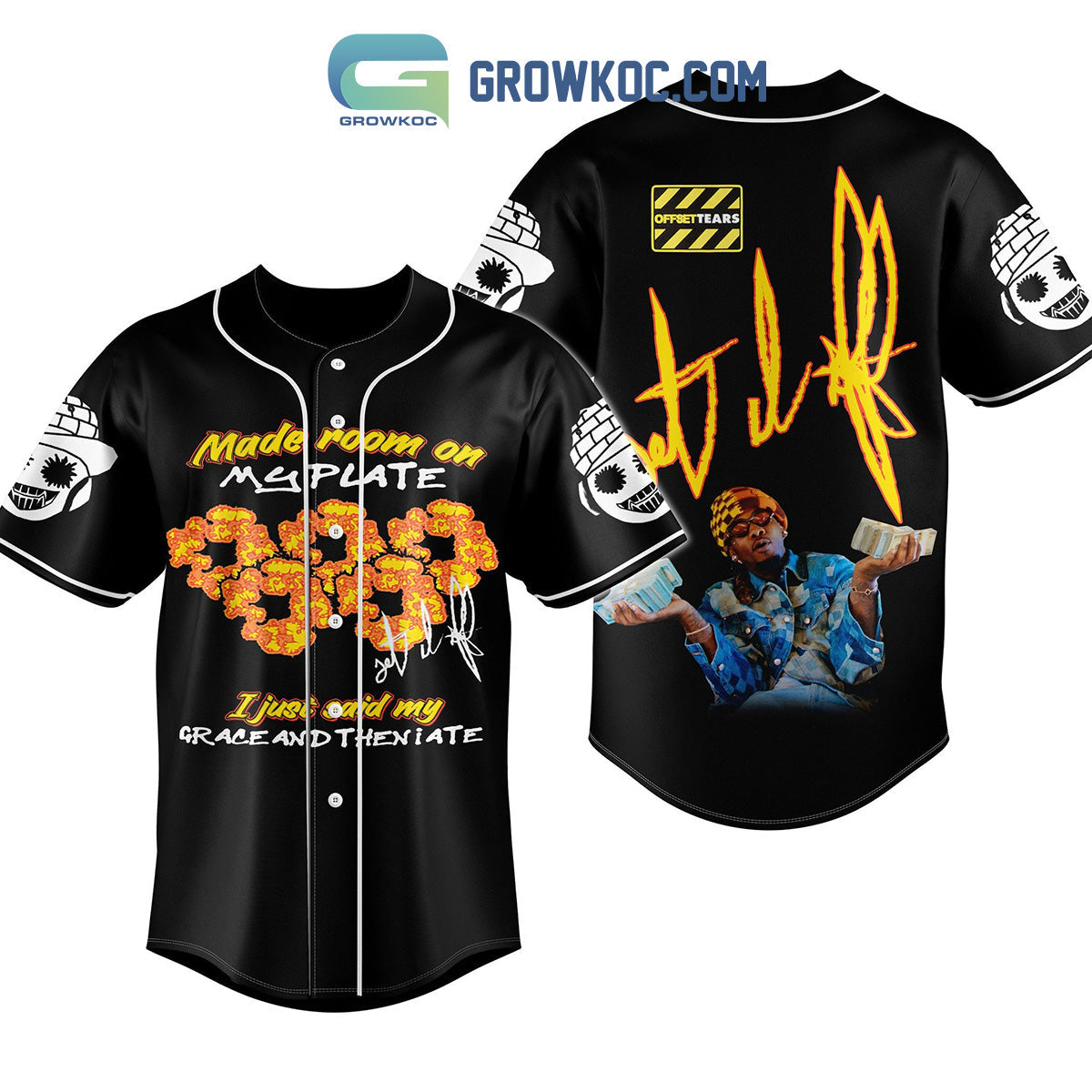 Offset Tears My Grace Fan Baseball Jersey baseball jersey product view 1