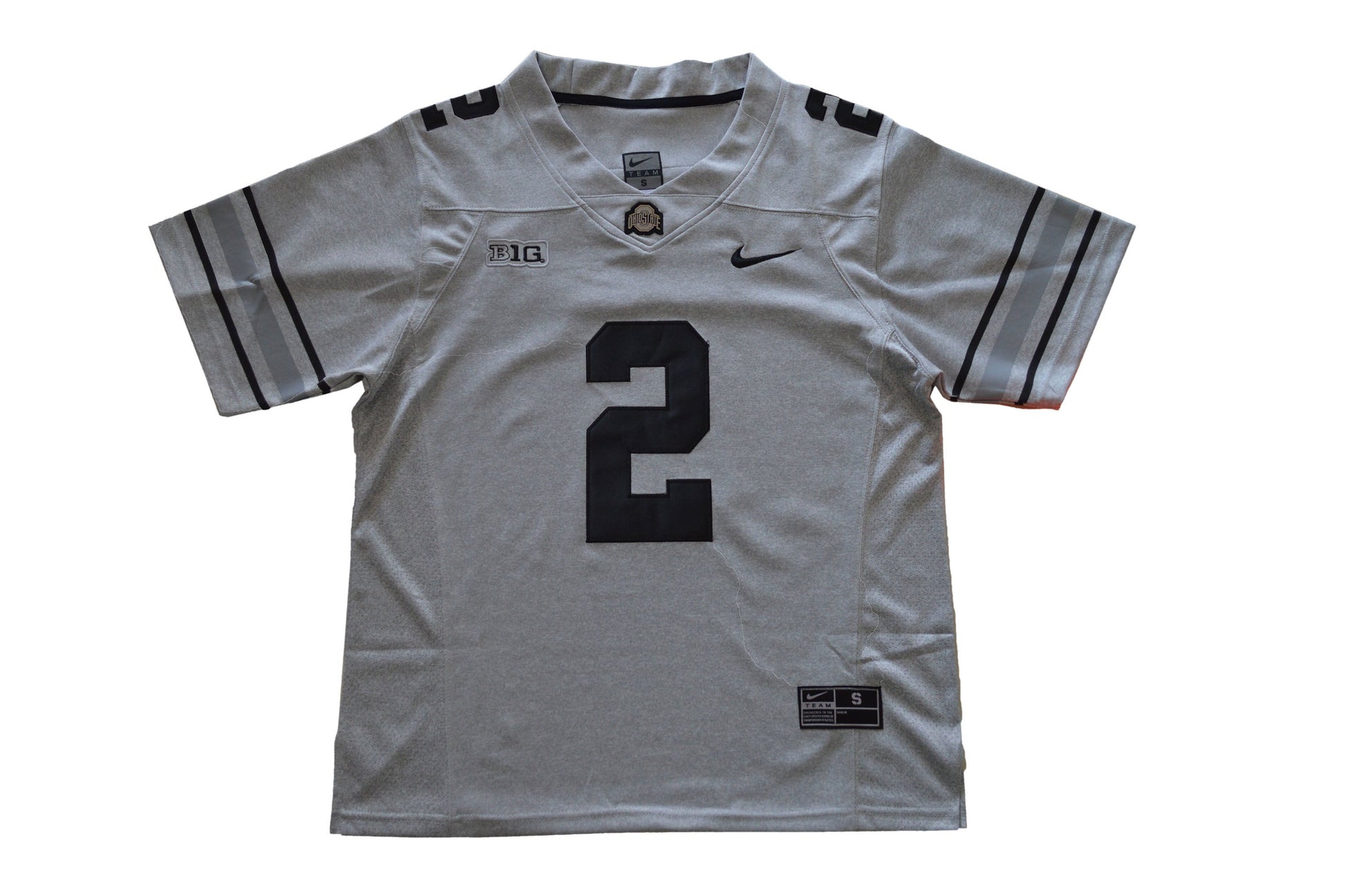 Ohio 2 Dobbins Carbon Gray Front College Football Jersey football jersey product view 1