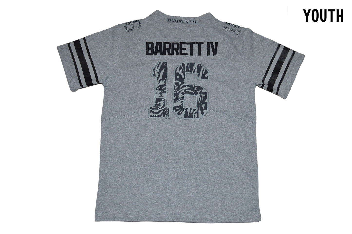 Ohio Light Carbon Gray Youth 16 Back College Football Jersey football jersey product view 1