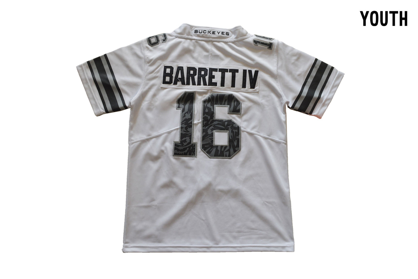 Ohio Pattern White Youth 16 Back College Football Jersey football jersey product view 1