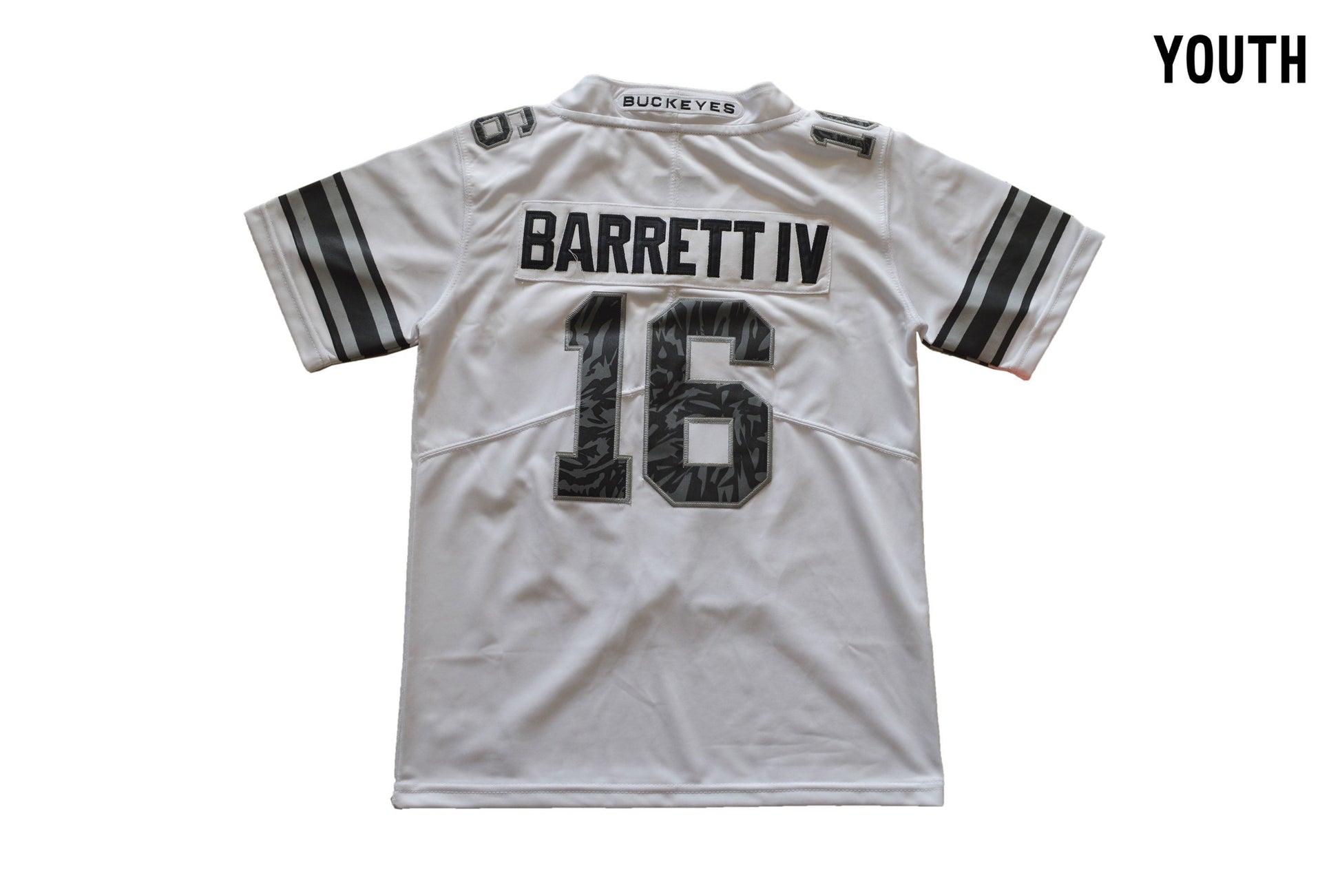 Ohio Pattern White Youth 16 Back College Football Jersey football jersey product view 1