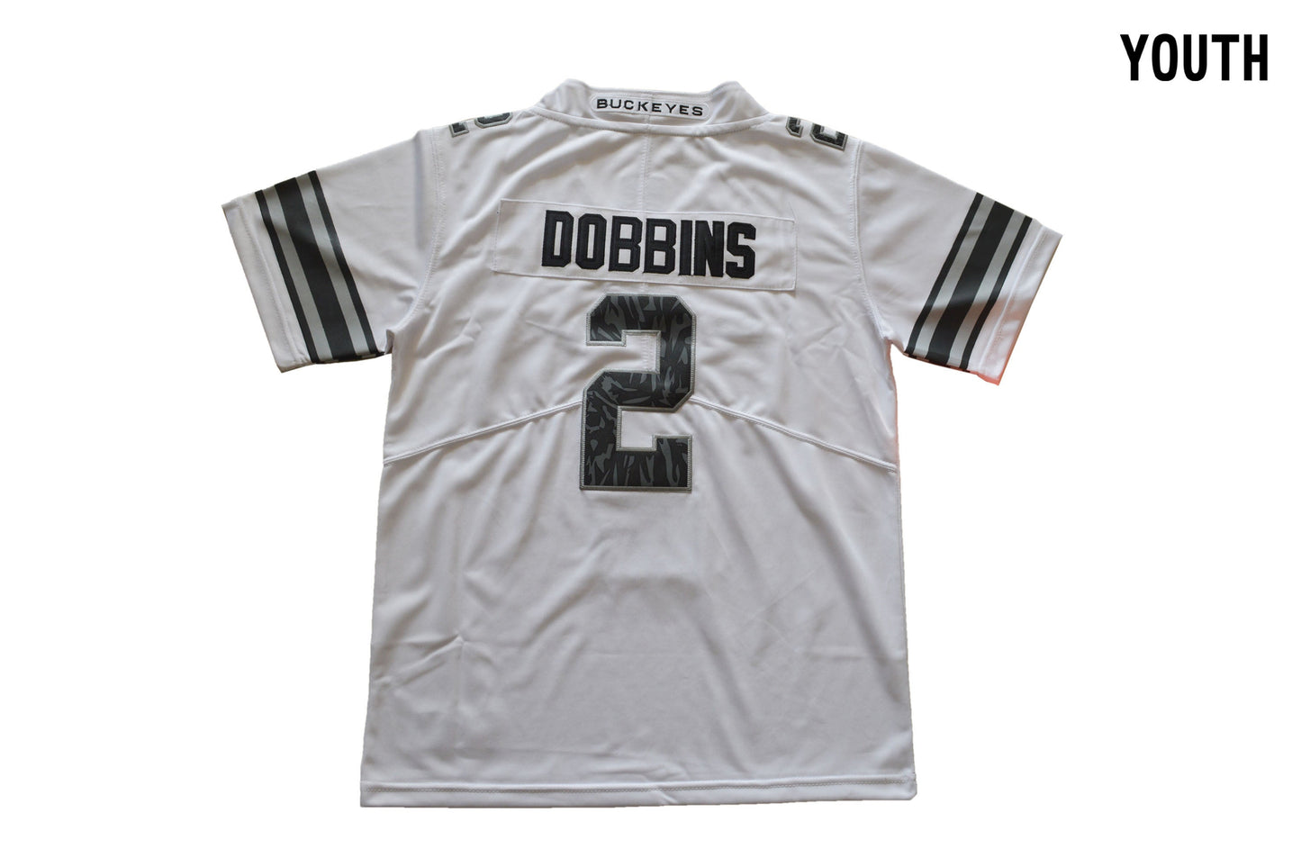 Ohio Pattern White Youth 2 Back College Football Jersey football jersey product view 1