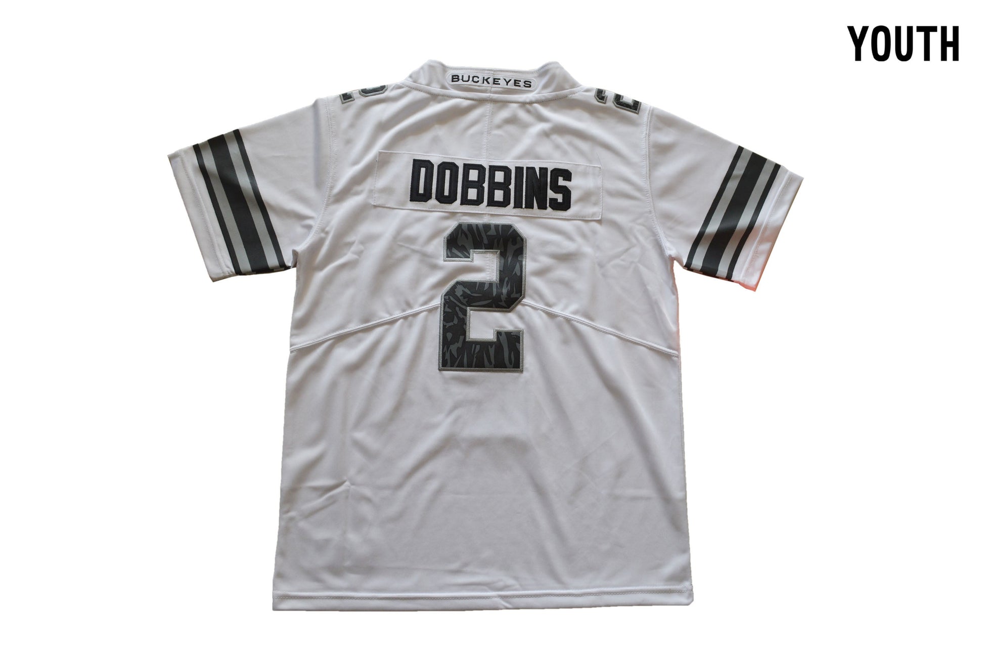 Ohio Pattern White Youth 2 Back College Football Jersey football jersey product view 1