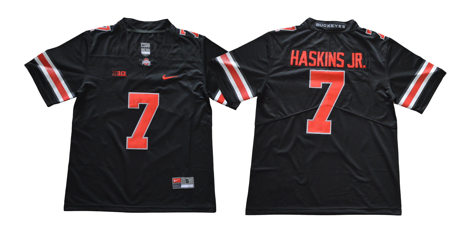 Ohio State 7 Lights Out Haskins JR College Football Jersey football jersey product view 1
