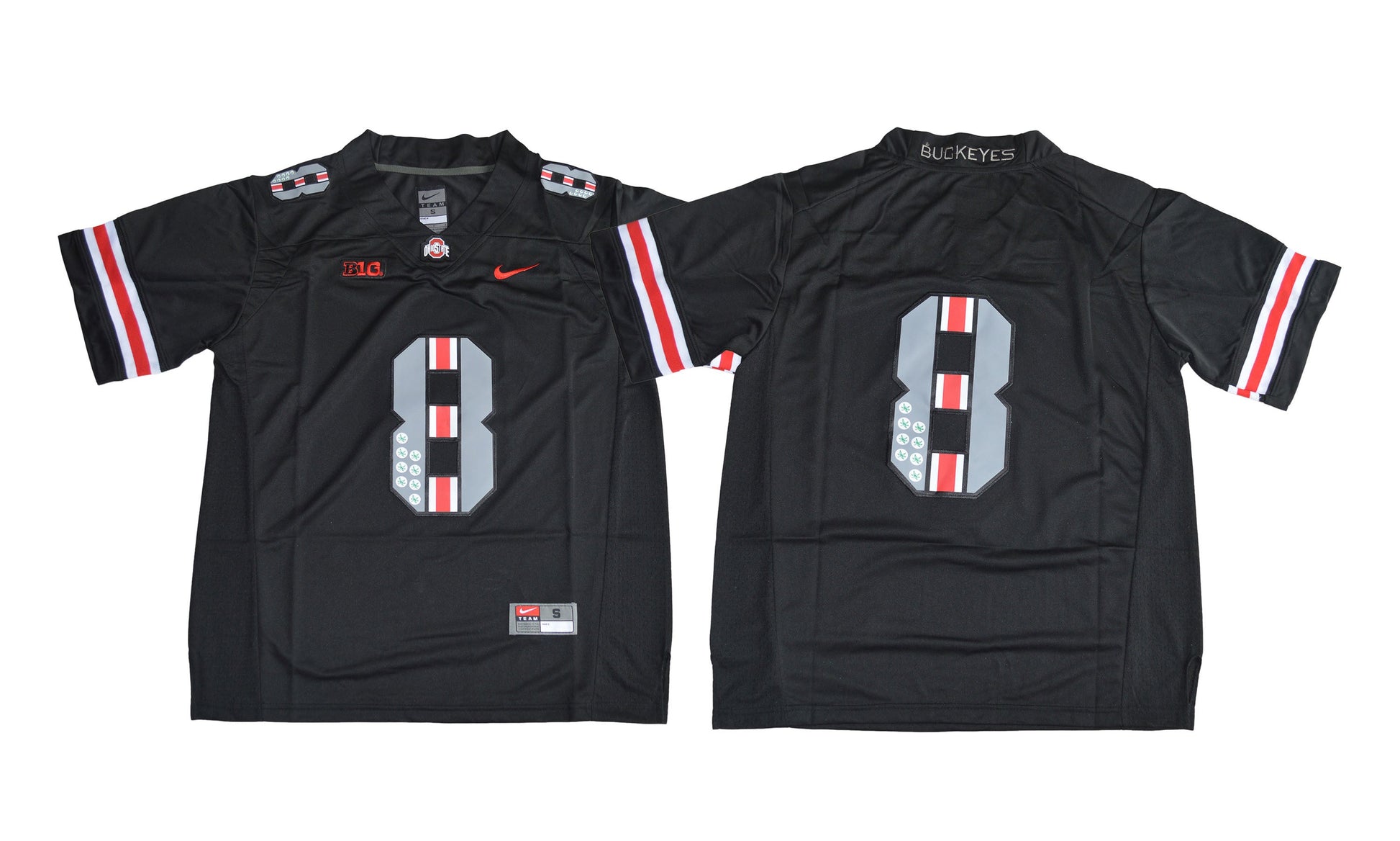 Ohio State 8 black College Football Jersey football jersey product view 1
