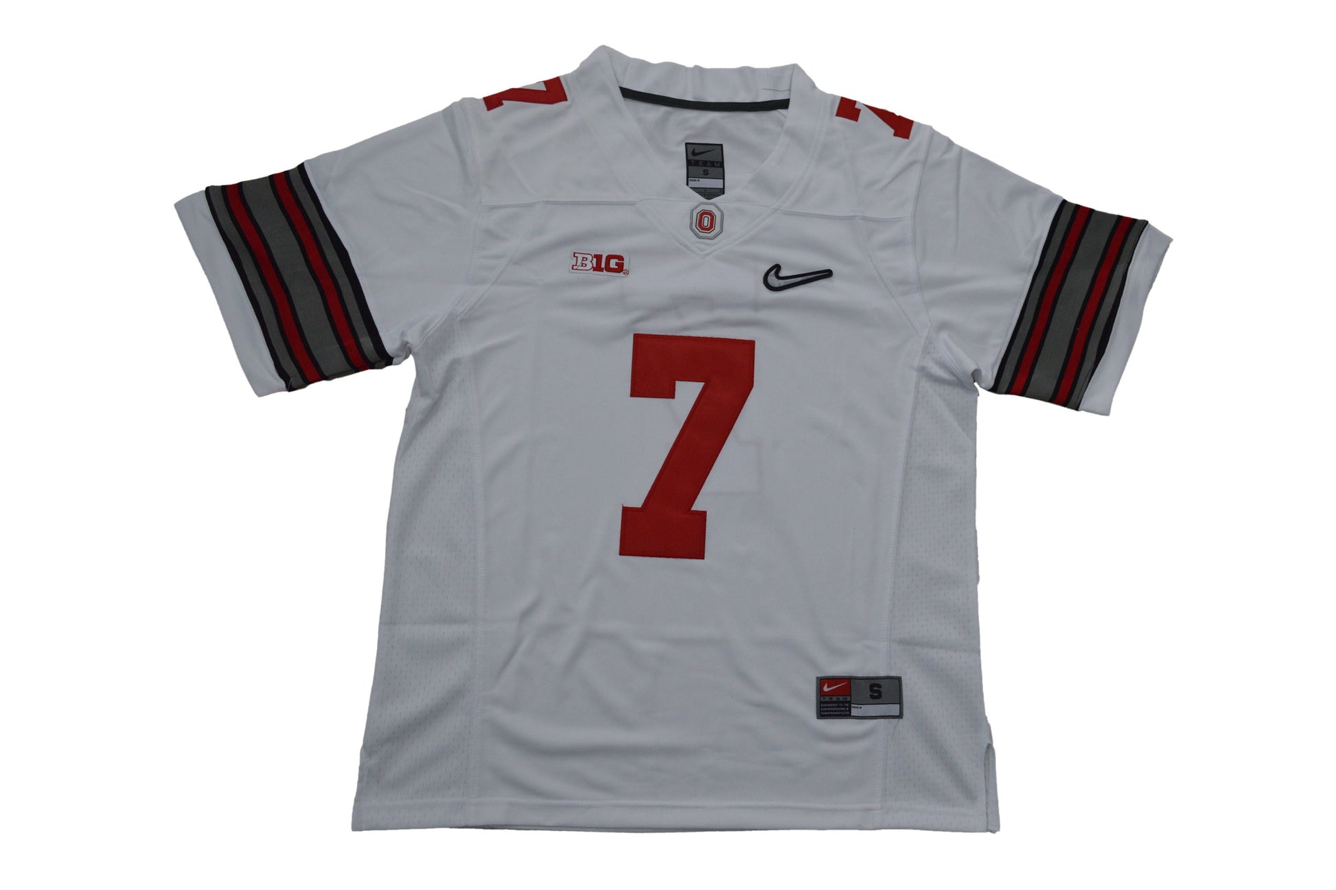 Ohio State Diamond White 7 Haskins JR. Front College Football Jersey football jersey product view 1