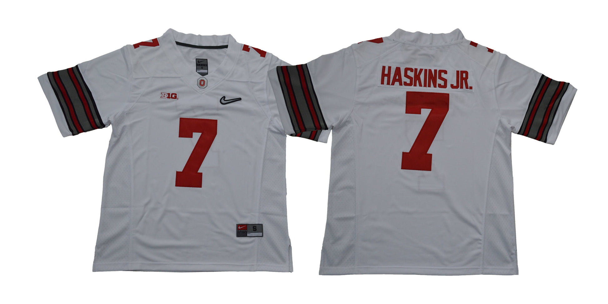 Ohio State Diamond White 7 Haskins JR College Football Jersey football jersey product view 1
