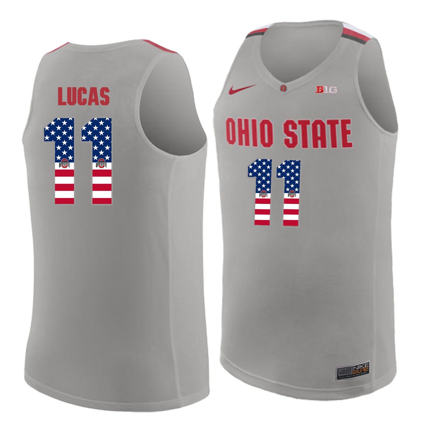 Ohio State Lucas 11 Gray.1jpg College Football Jersey football jersey product view 1