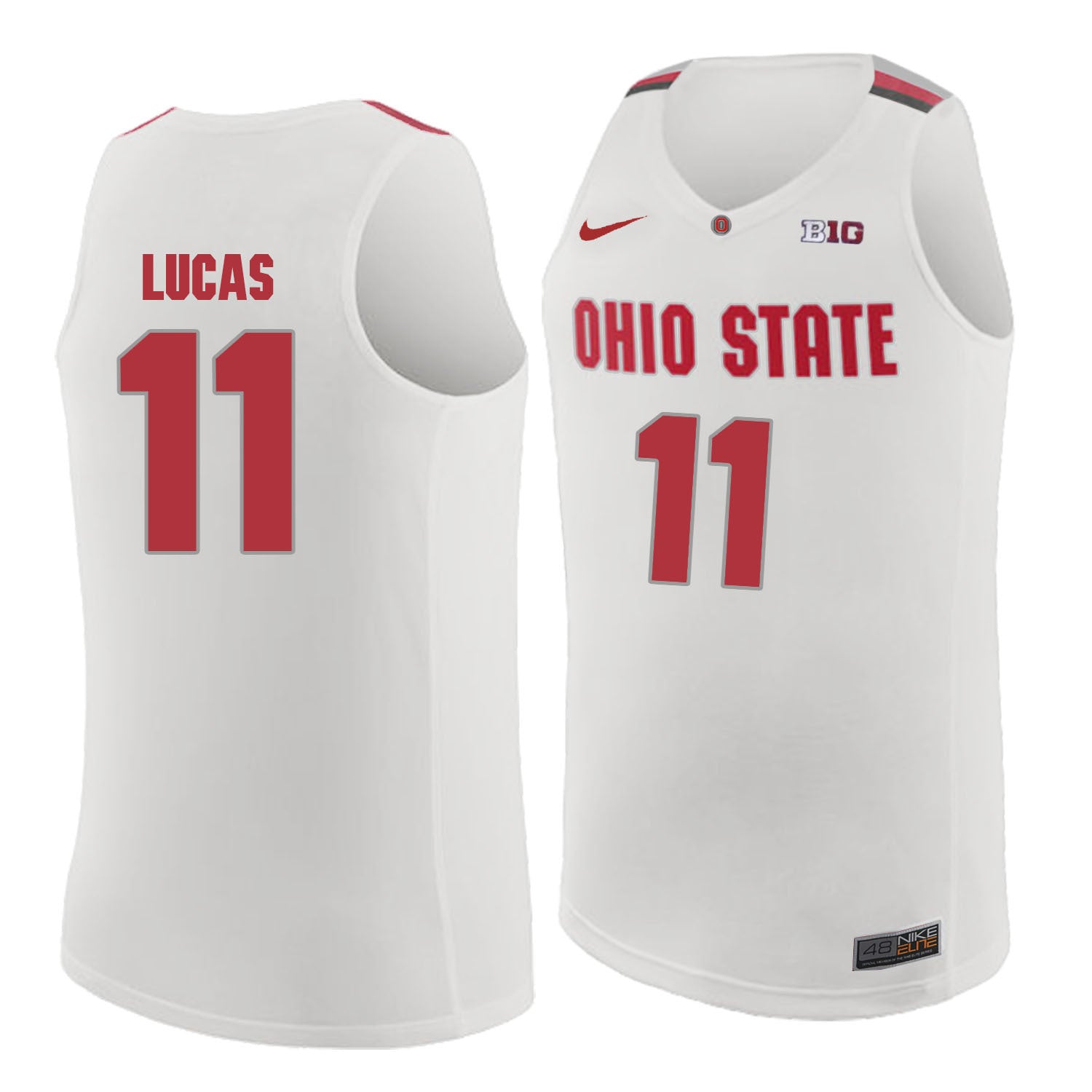 Ohio State Lucas 11 white.2jpg College Football Jersey football jersey product view 1