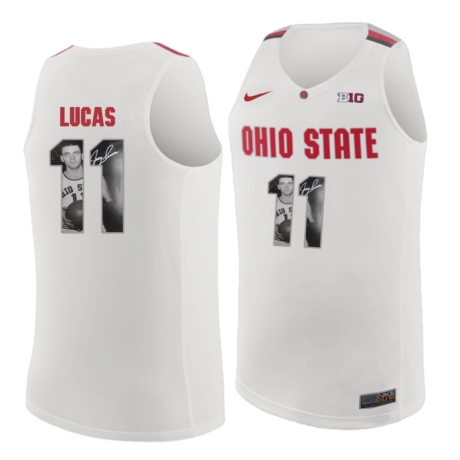 Ohio State Lucas 11 white College Football Jersey football jersey product view 1