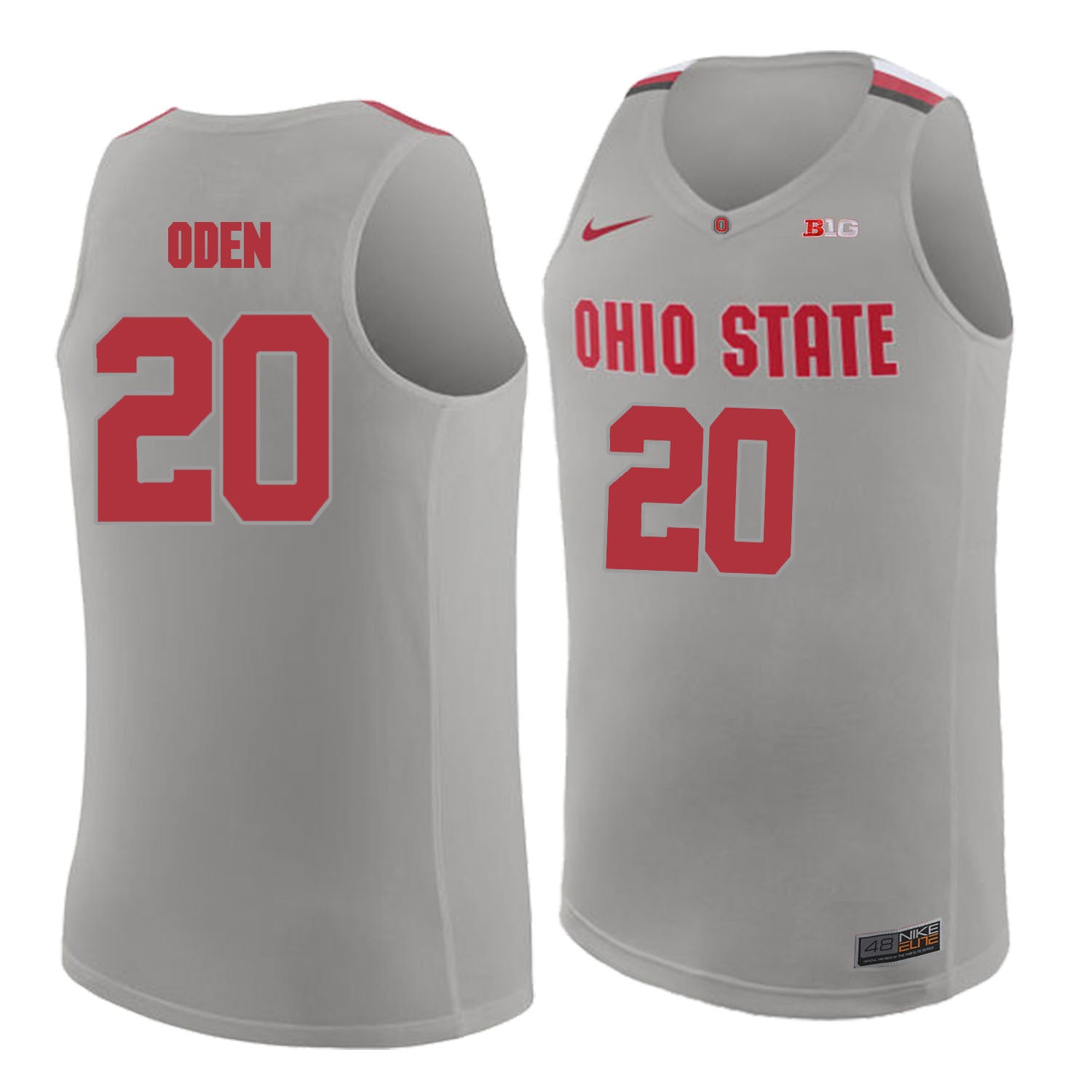Ohio State Oden 20 Gray.2jpg College Football Jersey football jersey product view 1