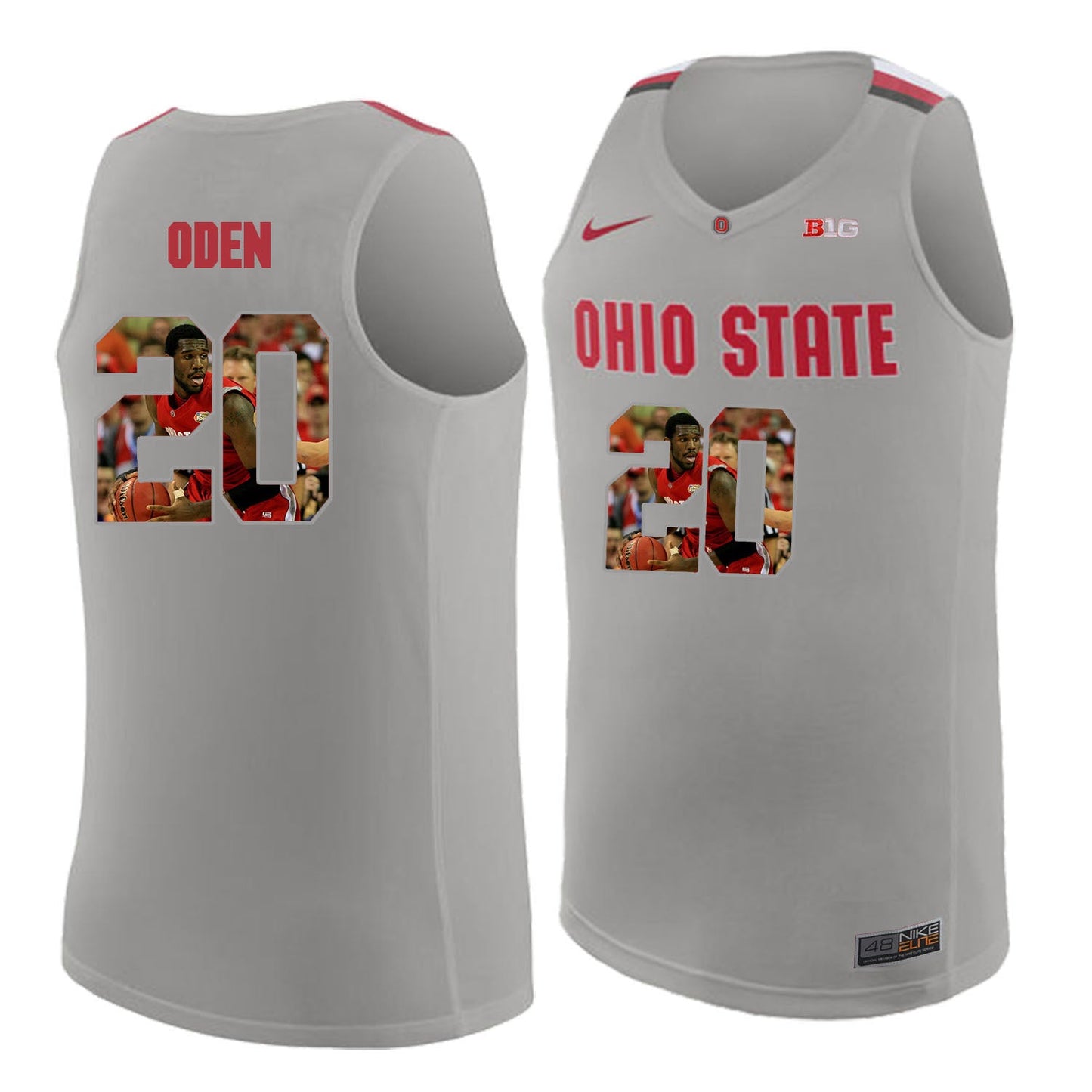 Ohio State Oden 20 Gray College Football Jersey football jersey product view 1