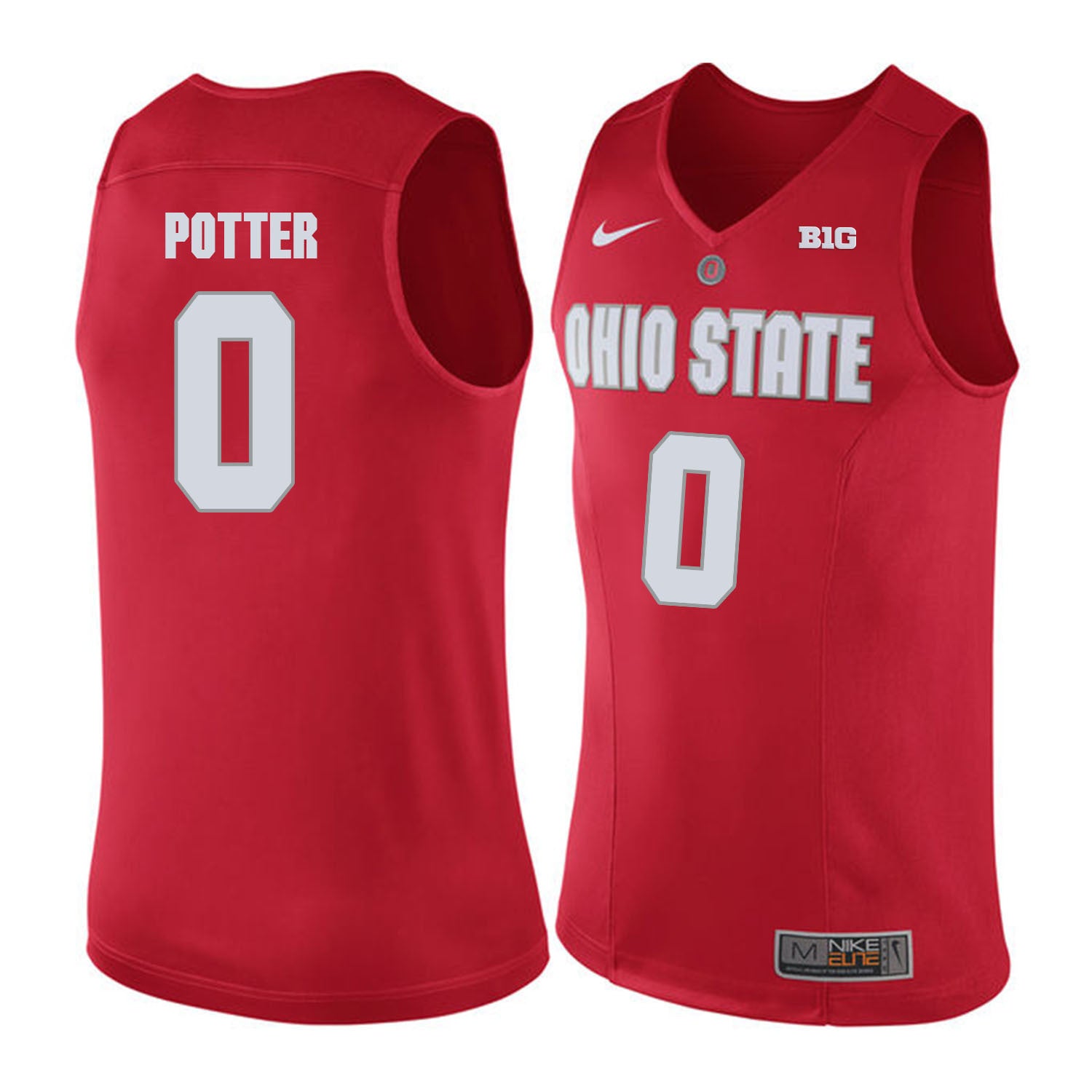Ohio State Potter 0 Red .2jpg College Football Jersey football jersey product view 1