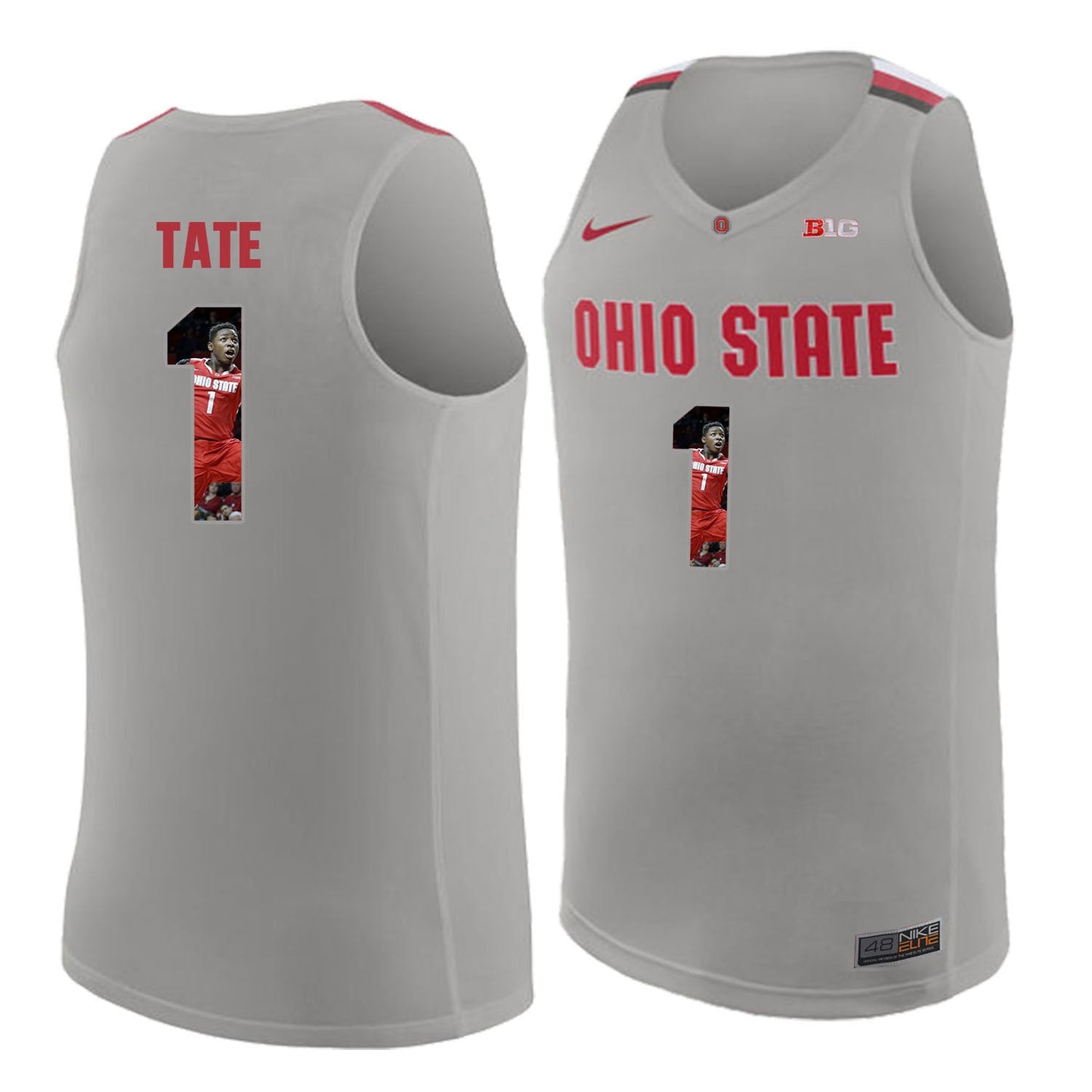 Ohio State Tate 1 Gray College Football Jersey football jersey product view 1