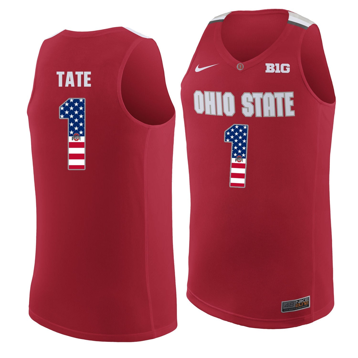 Ohio State Tate 1 Scarlet.1jpg College Football Jersey football jersey product view 1