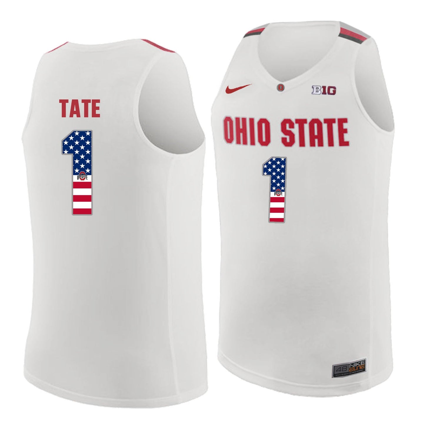 Ohio State Tate 1 white.1jpg College Football Jersey football jersey product view 1