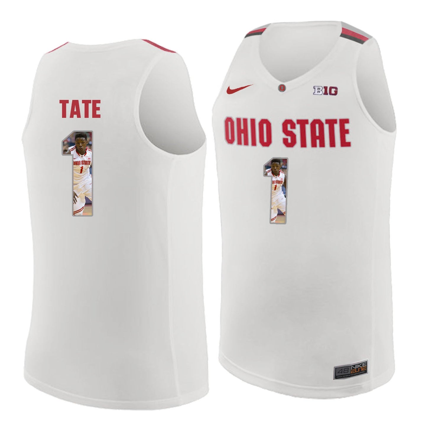 Ohio State Tate 1 white College Football Jersey football jersey product view 1