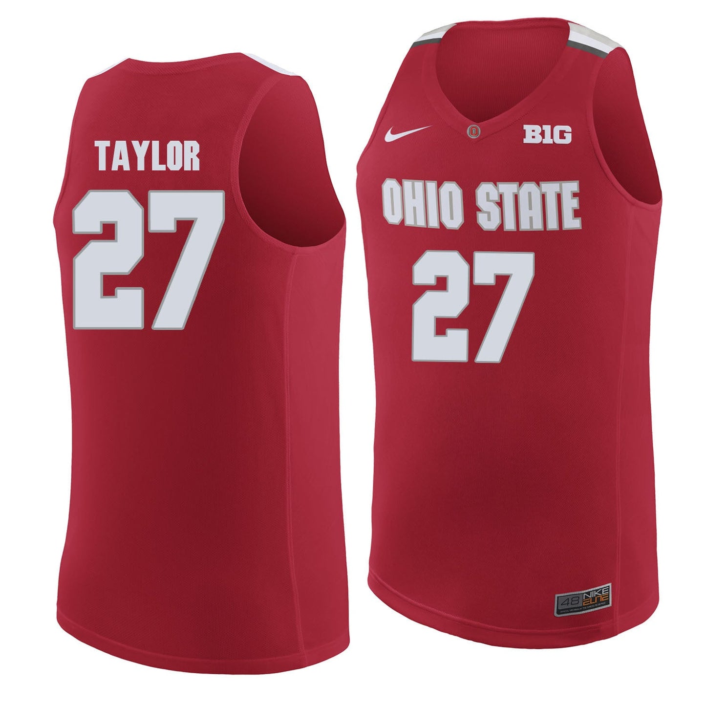 Ohio State Taylor 27 Scarlet.2jpg College Football Jersey football jersey product view 1