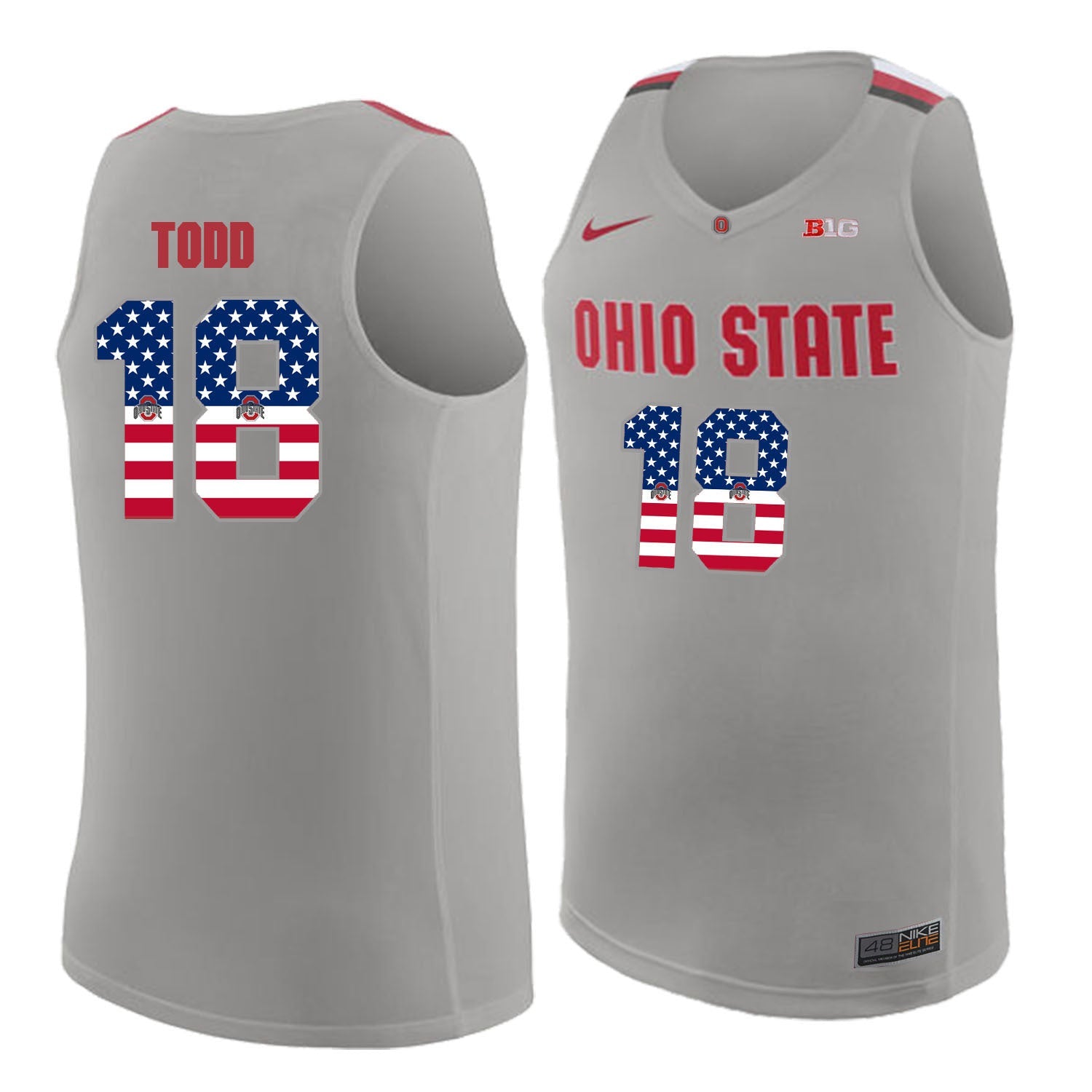 Ohio State Todd 18 Gray.1jpg College Football Jersey football jersey product view 1