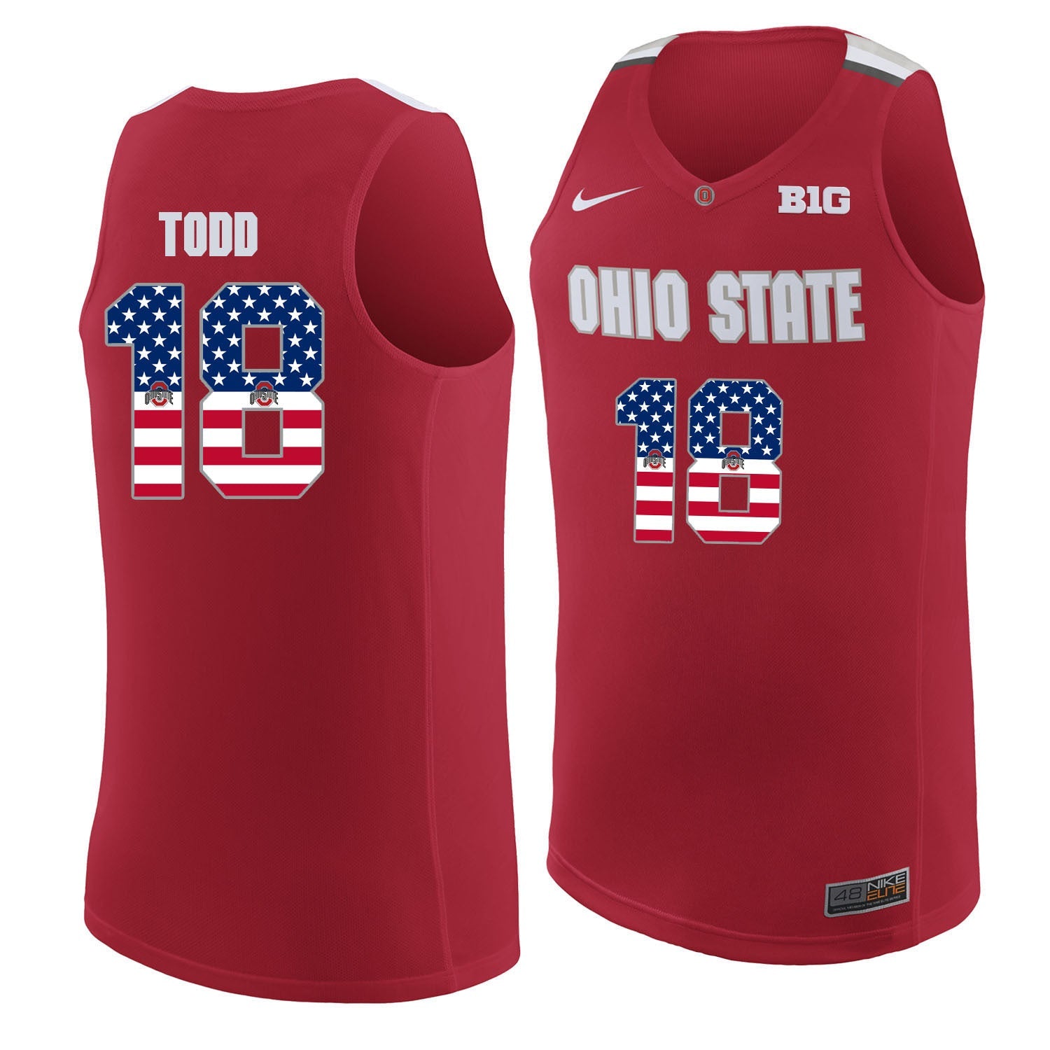 Ohio State Todd 18 Scarlet.1jpg College Football Jersey football jersey product view 1