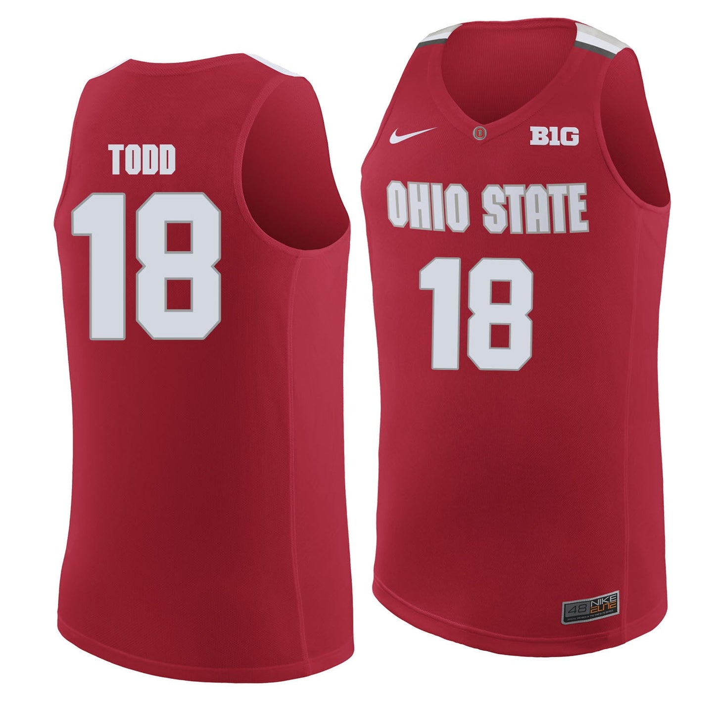Ohio State Todd 18 Scarlet.2jpg College Football Jersey football jersey product view 1