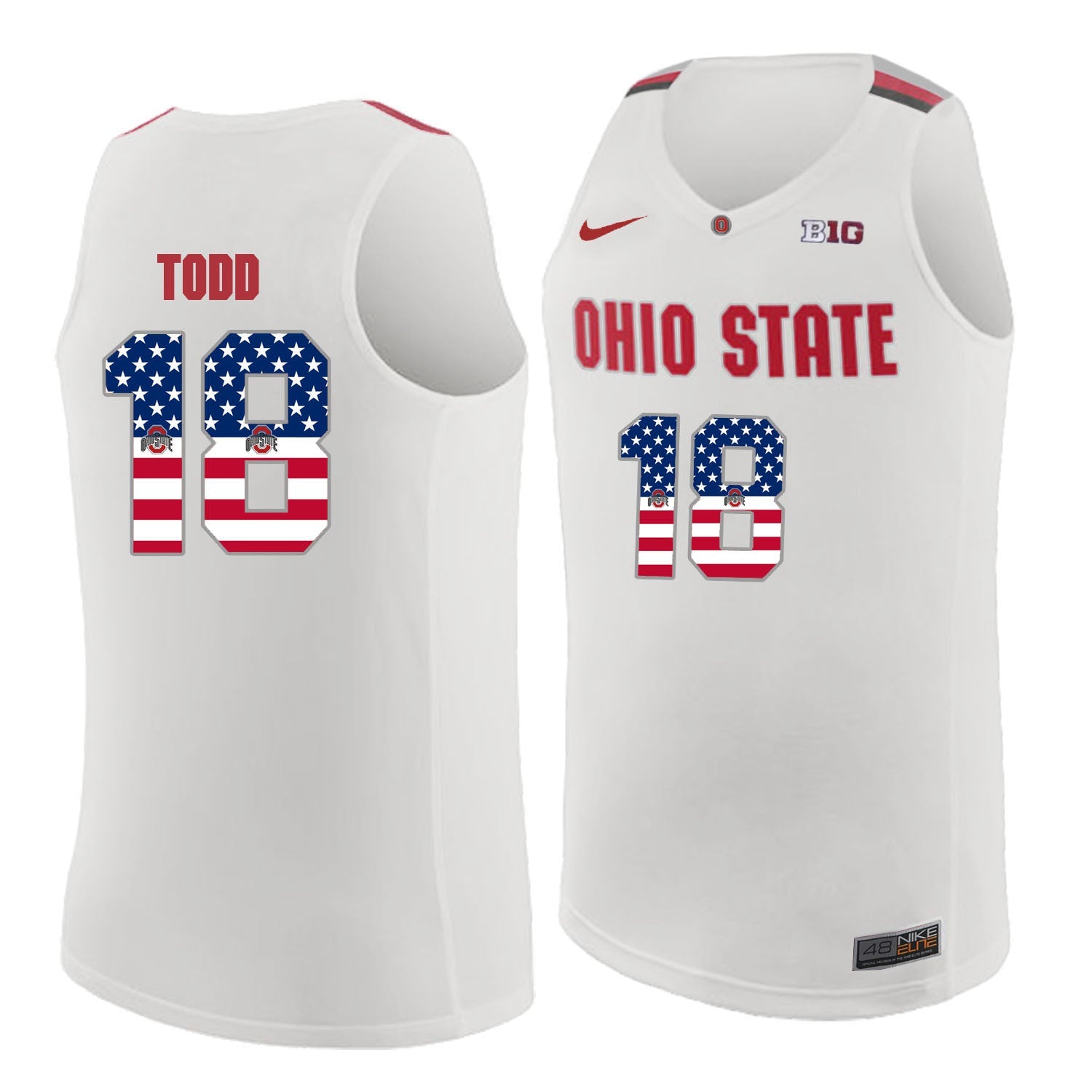 Ohio State Todd 18 white.1jpg College Football Jersey football jersey product view 1