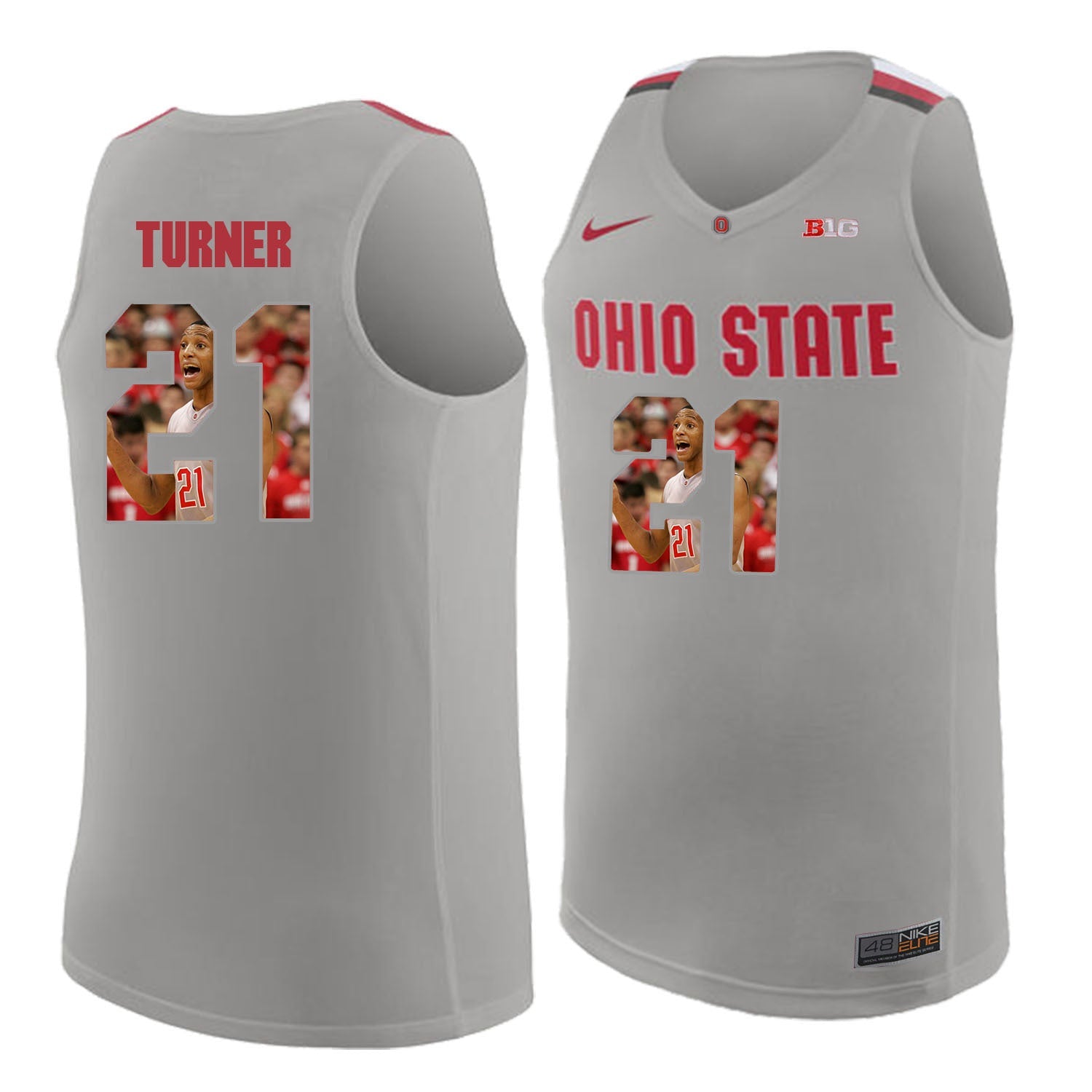 Ohio State Turner 21 Gray College Football Jersey football jersey product view 1