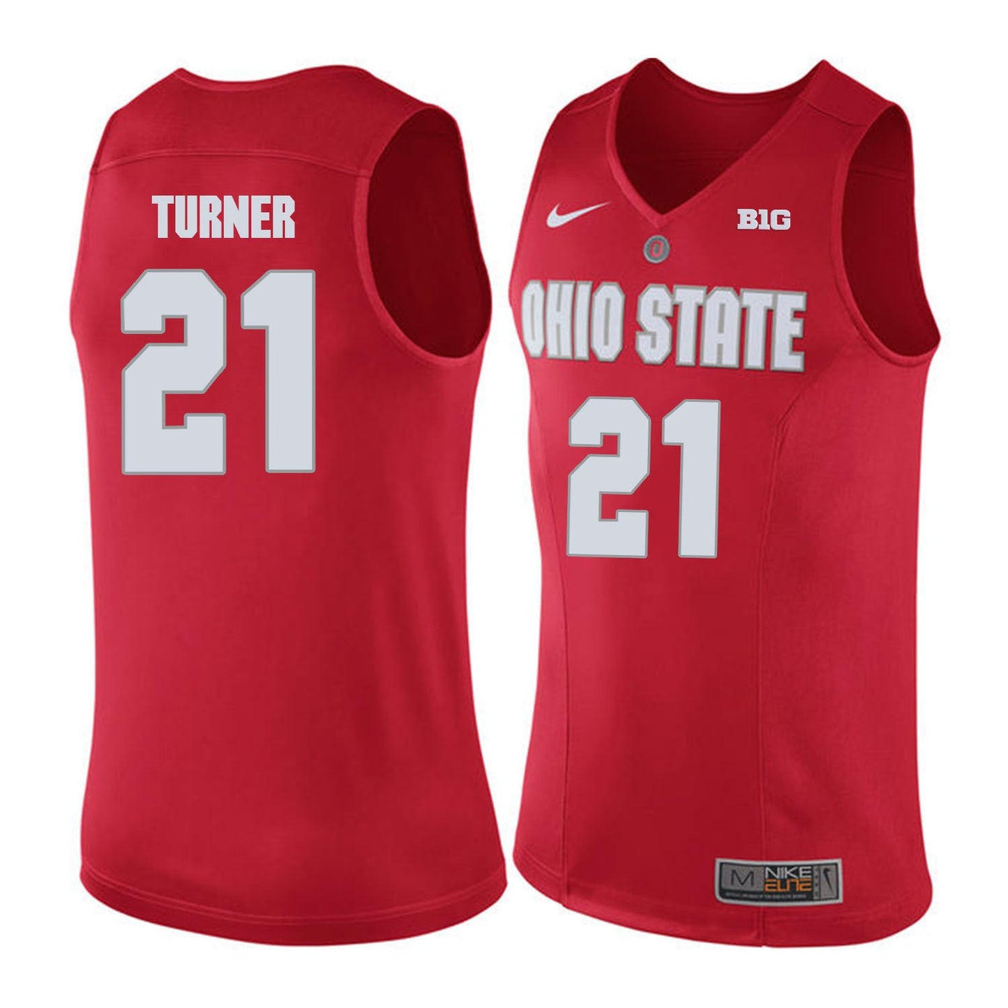 Ohio State Turner 21 Red .2jpg College Football Jersey football jersey product view 1