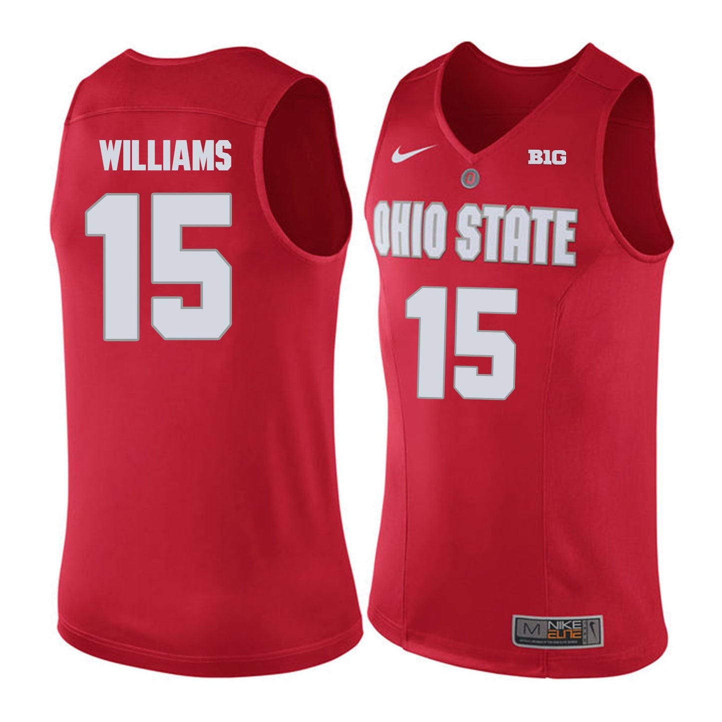 Ohio State Williams 15 Red .2jpg College Football Jersey football jersey product view 1