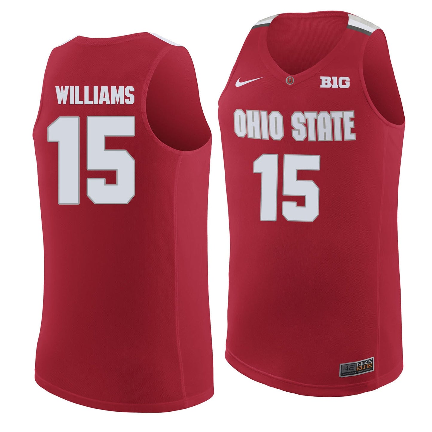 Ohio State Williams 15 Scarlet.2jpg College Football Jersey football jersey product view 1