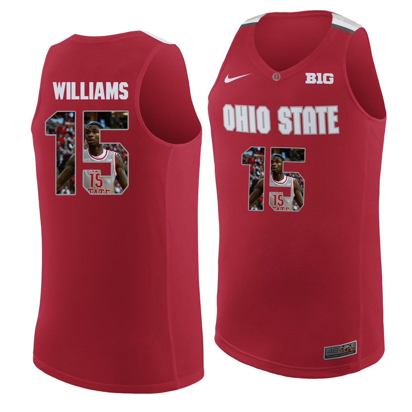 Ohio State Williams 15 Scarlet College Football Jersey football jersey product view 1