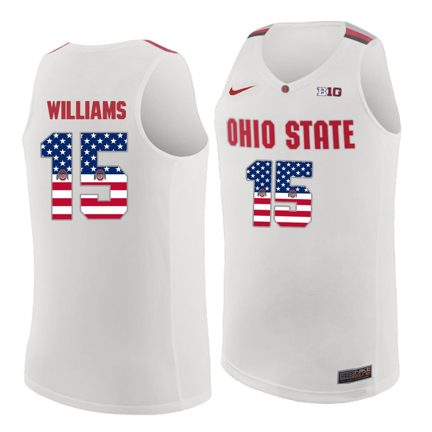 Ohio State Williams 15 white.1jpg College Football Jersey football jersey product view 1