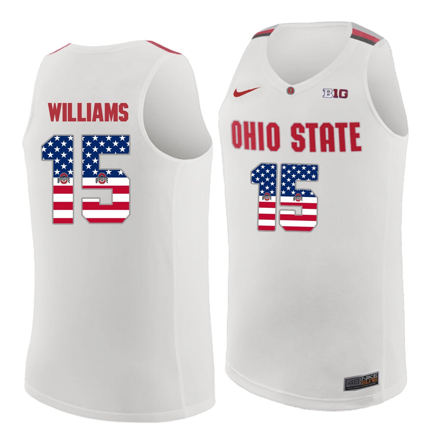 Ohio State Williams 15 white.1jpg College Football Jersey football jersey product view 1