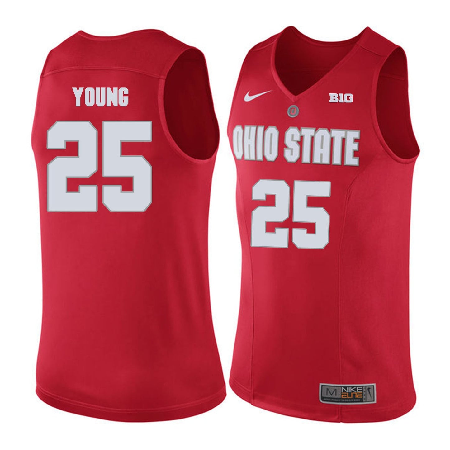 Ohio State Young 25 Red .2jpg College Football Jersey football jersey product view 1
