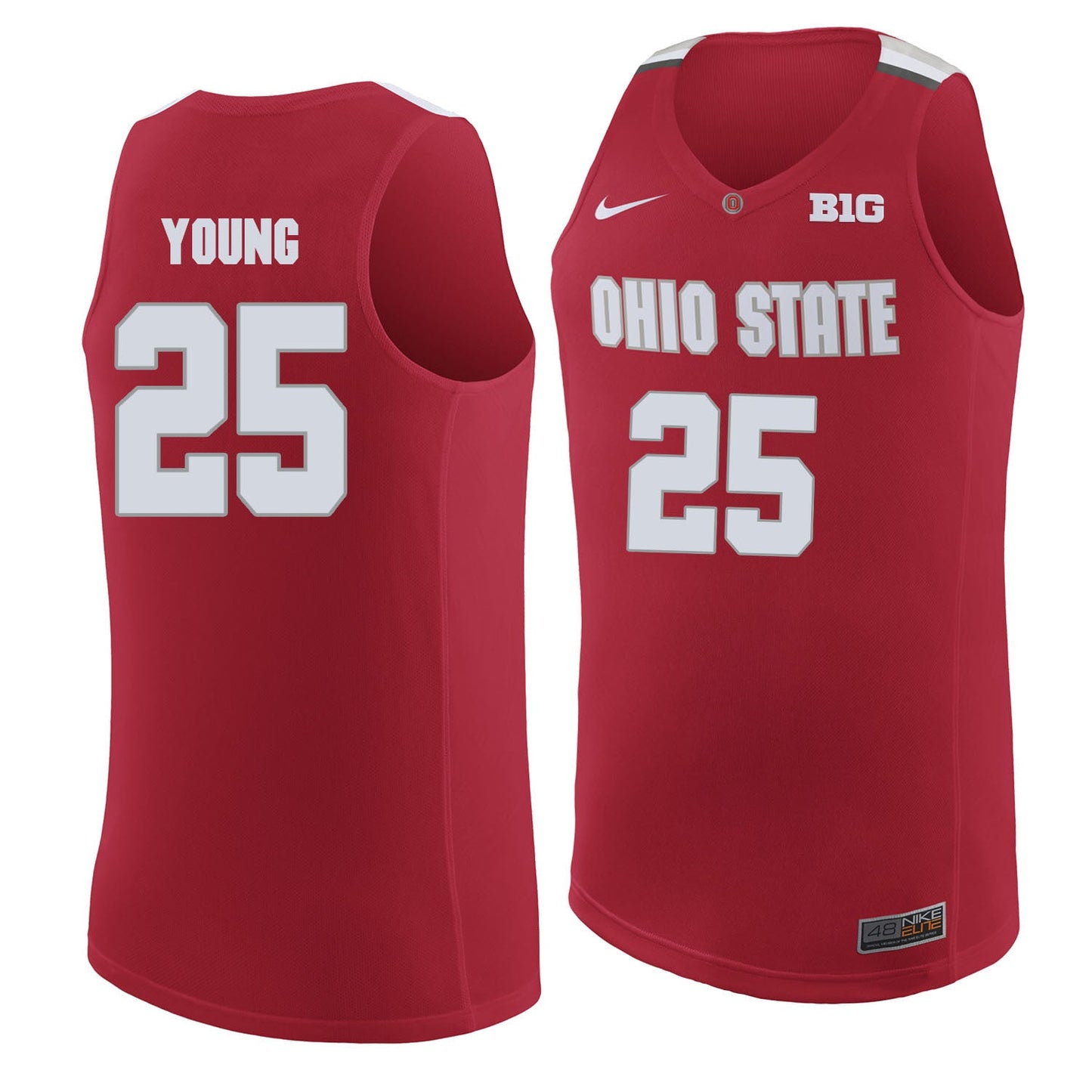 Ohio State Young 25 Scarlet.2jpg College Football Jersey football jersey product view 1