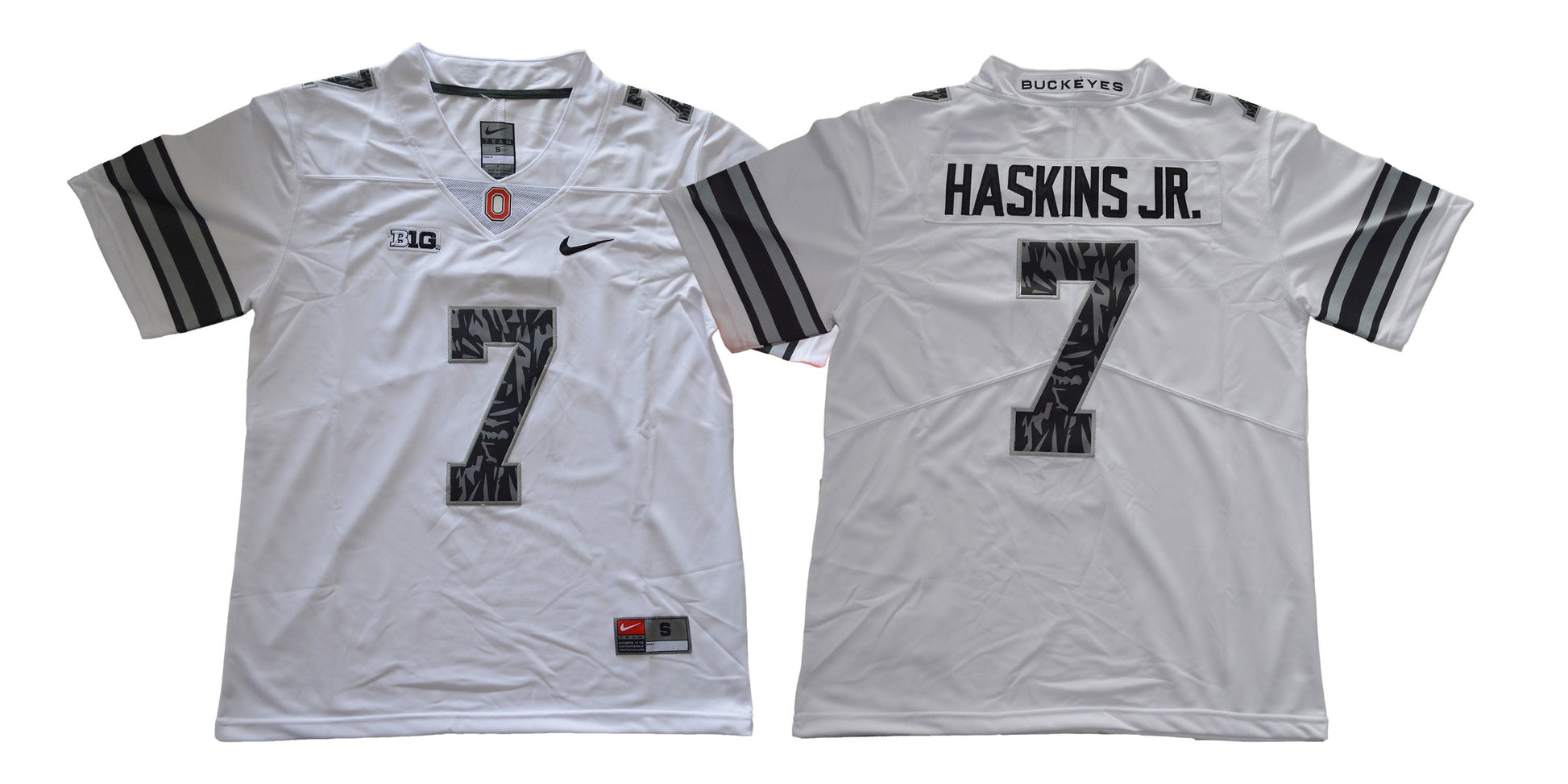 Ohio state 7 Pattern White 7 College Football Jersey football jersey product view 1