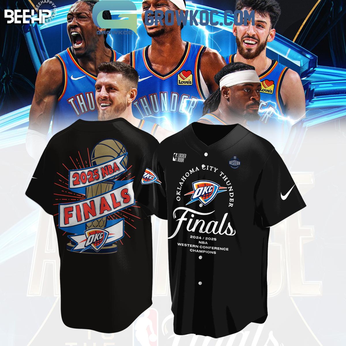 Oklahoma City Thunder 2025 NBA Finals Baseball Jersey baseball jersey product view 1