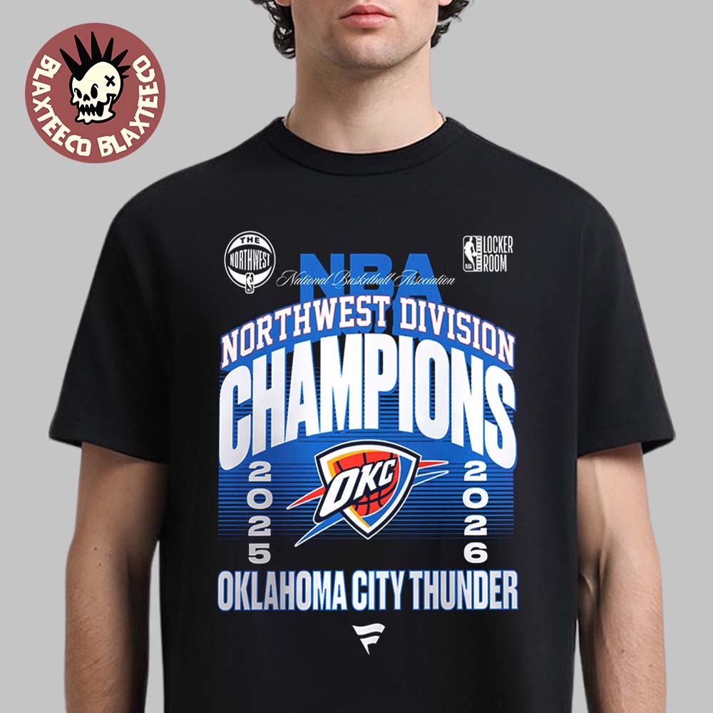 Oklahoma City Thunder 2026 NBA Northwest Division Champions Locker Room T-Shirt Unisex T-shirt, Sweatshirt, Hoodie, Long Sleeve Tee - T-Shirt, Sweatshirt, Hoodie