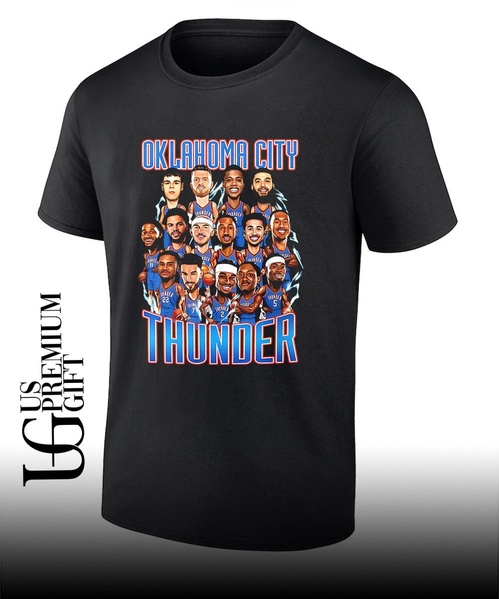 Oklahoma City Thunder 2026 NBA Playoffs caricatures shirt Unisex T-shirt, Sweatshirt, Hoodie, Long Sleeve Tee - T-Shirt, Sweatshirt, Hoodie