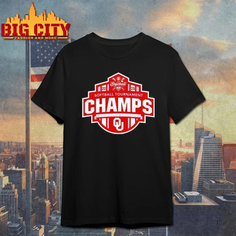 Oklahoma Sooners 2025 softball tournament champs logo shirt Unisex T-shirt, Sweatshirt, Hoodie, Long Sleeve Tee - T-Shirt, Sweatshirt, Hoodie