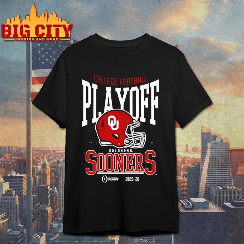 Oklahoma Sooners NCAA 2025 2026 College Football Playoff curved helmet shirt Unisex T-shirt, Sweatshirt, Hoodie, Long Sleeve Tee - T-Shirt, Sweatshirt, Hoodie