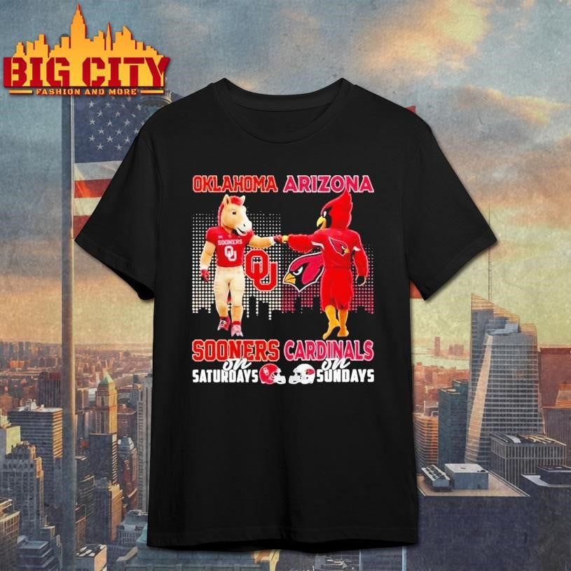 Oklahoma Sooners On Saturdays Arizona Cardinals On Sundays Mascot Shirt Unisex T-shirt, Sweatshirt, Hoodie, Long Sleeve Tee - T-Shirt, Sweatshirt, Hoodie