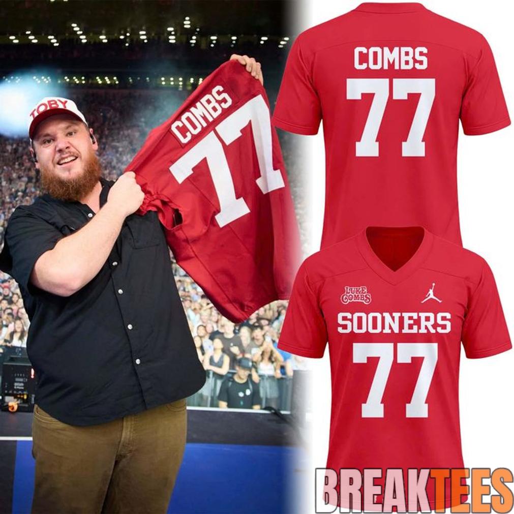 Oklahoma Sooners x Luke Combs 2026 Tour Limited Edition Football Jersey football jersey product view 1