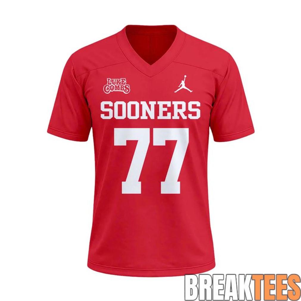 Oklahoma Sooners x Luke Combs 2026 Tour Limited Edition Football Jersey football jersey product view 2